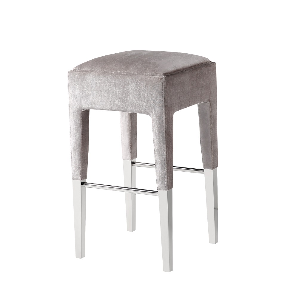 Peyton Counter Chair Grey Velvet