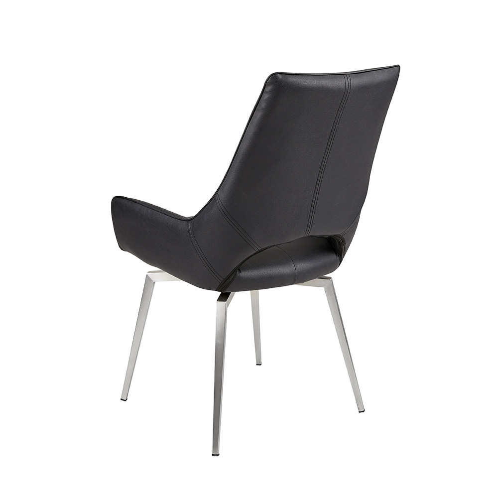 Bromley Swivel Dining Chair - BLACK LEATHERETTE