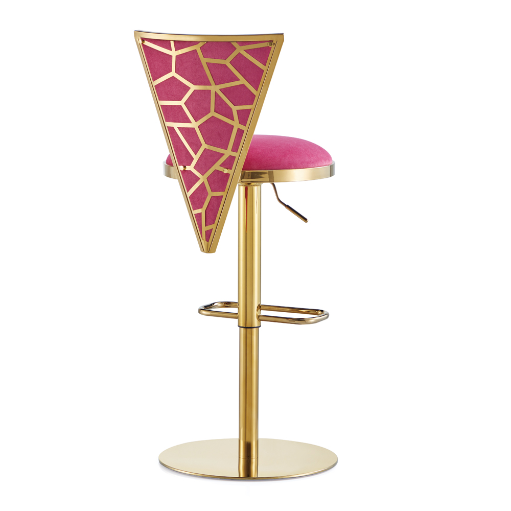 Turin Adjustable Bar Stool: Hot Pink Velvet
