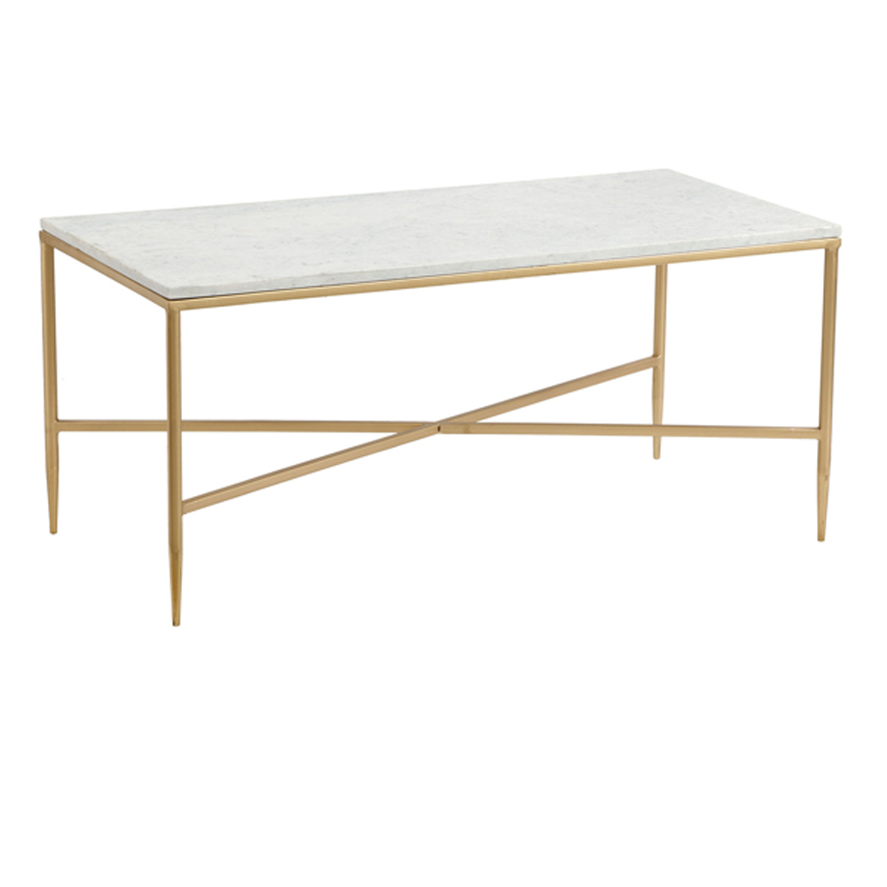 Herbert Coffee Table Marble Top: Gold Frame