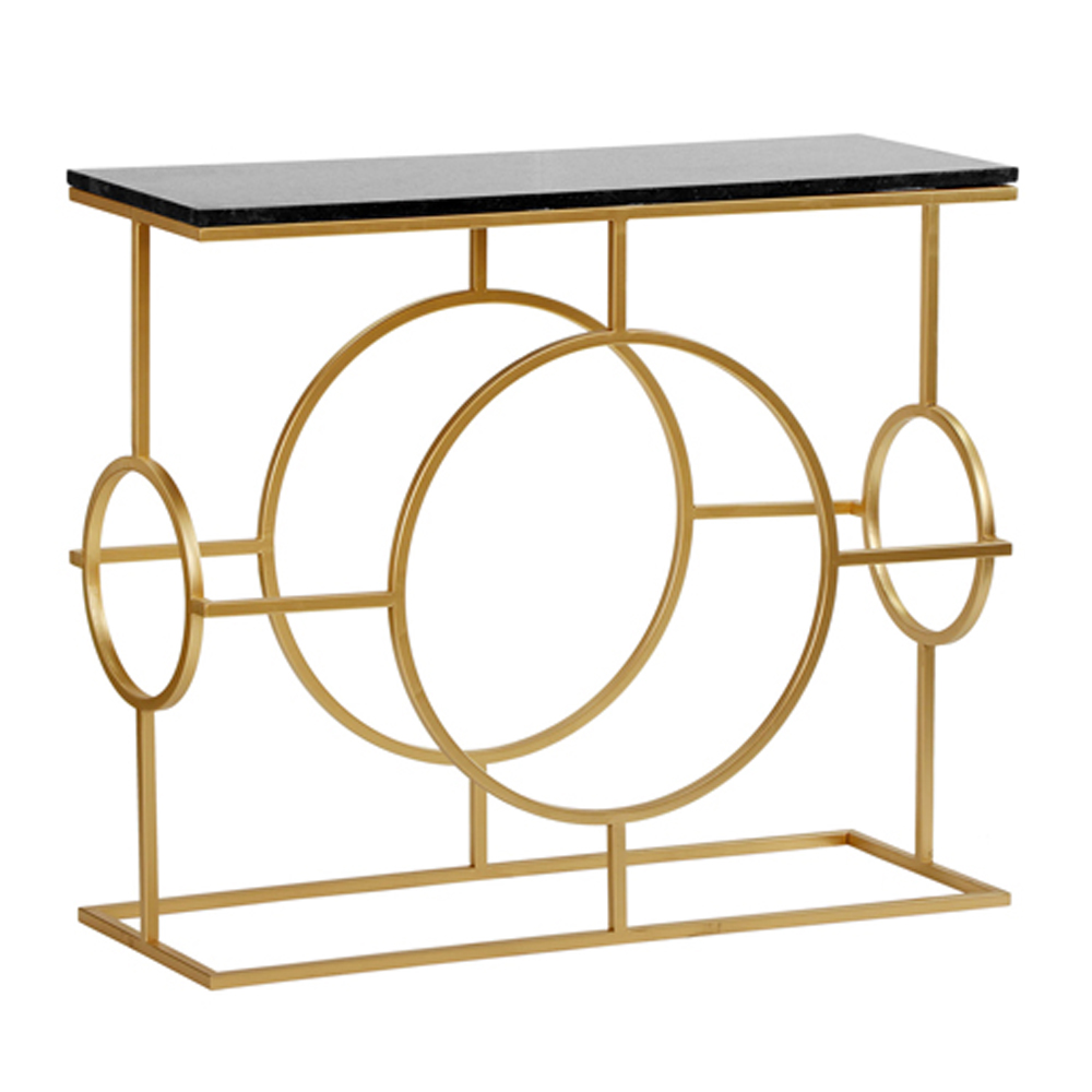Harrison Console Table: Black Marble