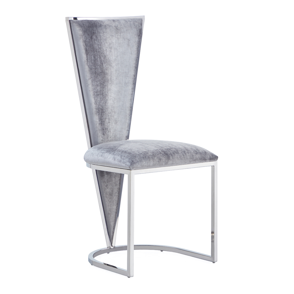 Turin Chair: Grey Velvet
