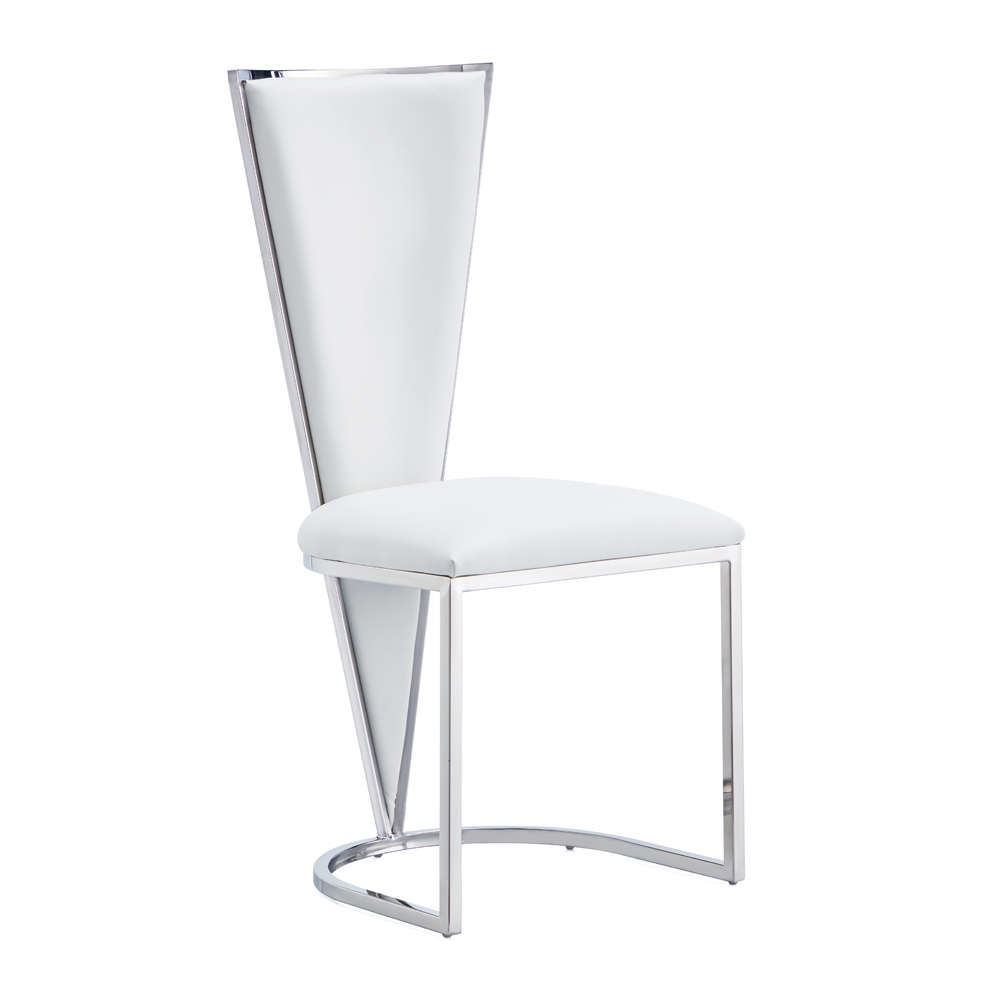 Turin Chair: White Leatherette