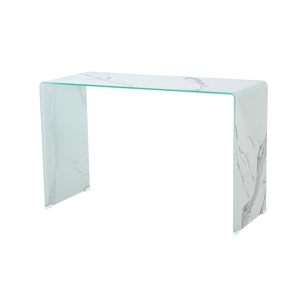 Marble Look Bent Glass Desk