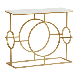 Harrison  Console Table: White Marble 