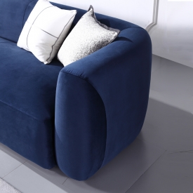 Verona Sectional Sofa: Ink Blue Velvet