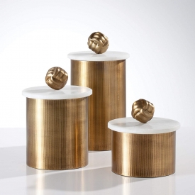 Keva Matte Texture Boxes:  Antique Brass (set of 3)